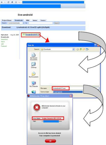 Figure 2. Trojan instead of Android OS